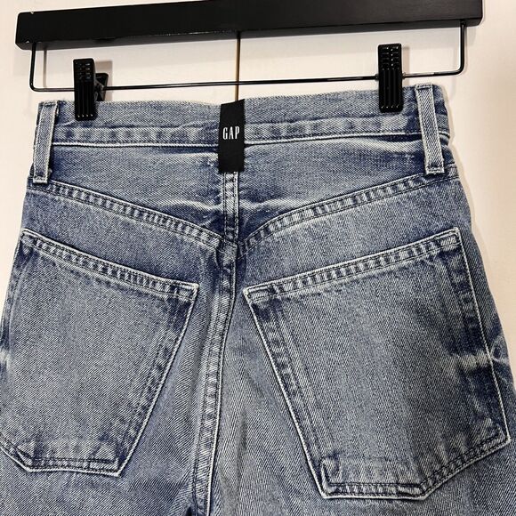 Yeezy YZY Gap Jeans Women’s 24 High Rise Distressed Medium Wash Long - Picture 4 of 9